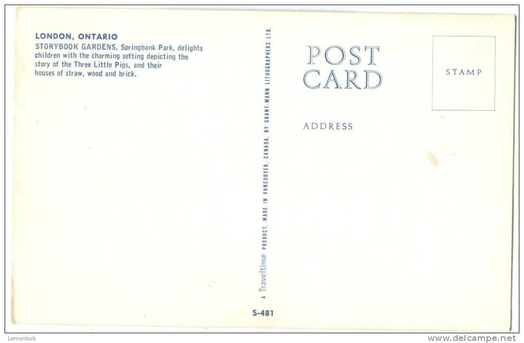 Canada, London, Ontario, Springbank Park, Storybook Gardens, Unused Postcard [13030] - London