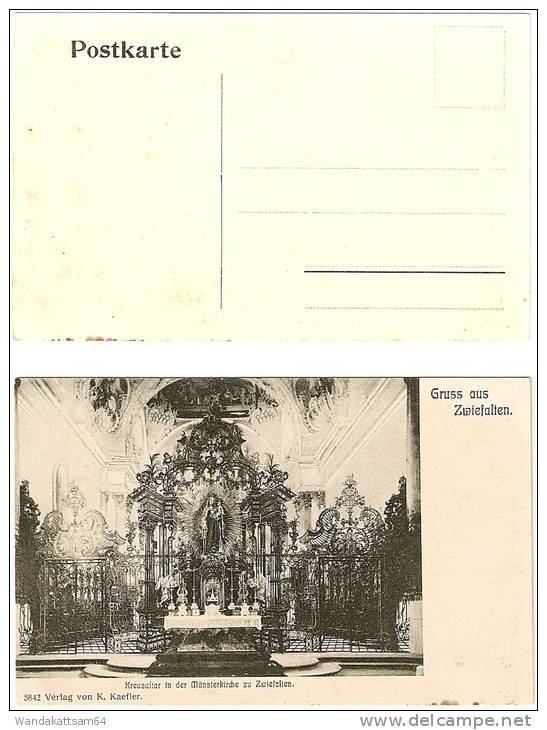 AK 5842 Gruss Aus Zwiefalten. Kreuzaltar In Der Münsterkirche Zu Zwiefalten.Verlag Von K. Kaefler. Postkarte - Reutlingen