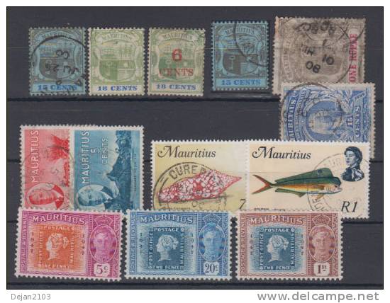 Great Britain Former Colony Mauritius Queen Elizabeth II,fish,King George VI MH,USED - Mauritius (...-1967)