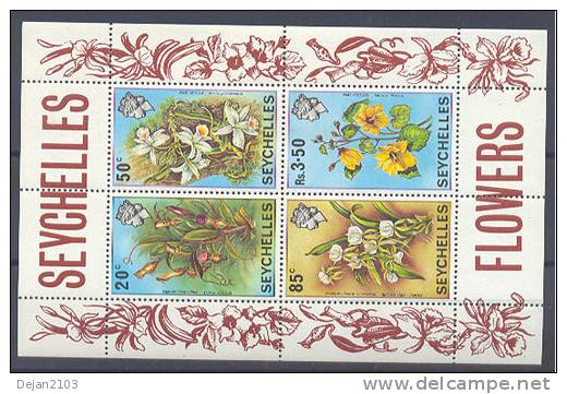 Great Britain Former Colony Seychelles Flora Mini Sheet #1 MNH ** - Seychellen (...-1976)
