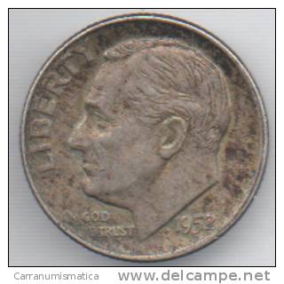 STATI UNITI 1 DIME 1952 AG - 1946-...: Roosevelt