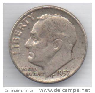 STATI UNITI 1 DIME 1957 AG - 1946-...: Roosevelt