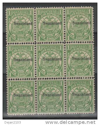 Great Britain Colony Swazieland Block Of Nine 1889 MNH ** - Swasiland (...-1967)