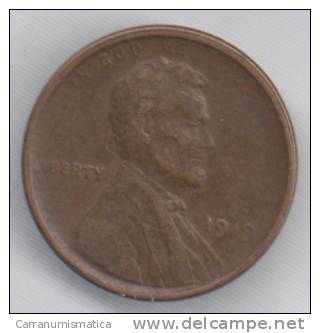 STATI UNITI 1 CENT 1919 - 1909-1958: Lincoln, Wheat Ears Reverse