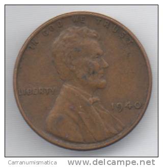 STATI UNITI 1 CENT 1940 - 1909-1958: Lincoln, Wheat Ears Reverse