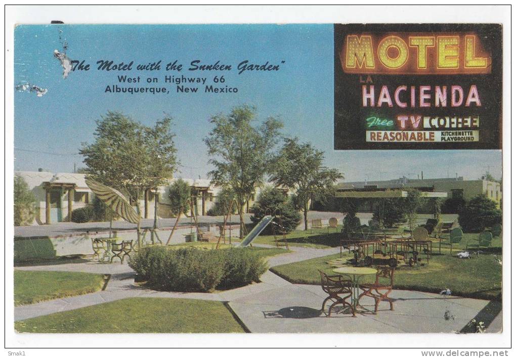 AMERICA MEXICO ALBUQUERQUE MOTEL HACIENDA OLD POSTCARD - Mexico