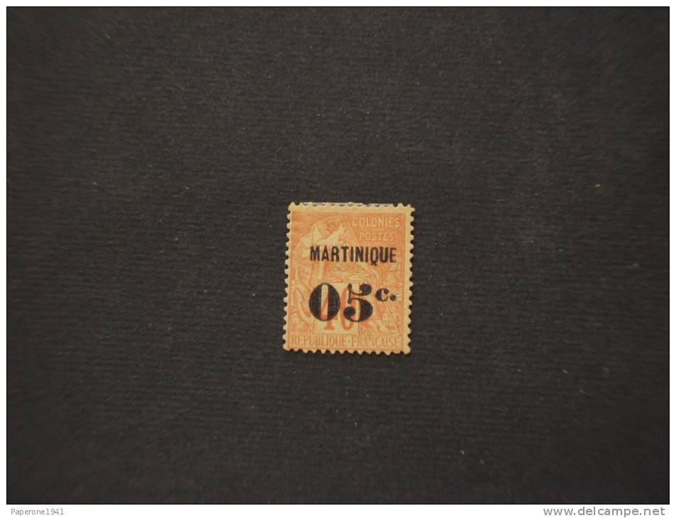 MARTINIQUE - 1888/91 PITTORICA 05c. Su 40c., Soprast.  - NUOVO(+) - Neufs