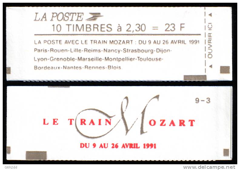 C10 - Carnet N° 2614-C11, 2,30 Rouge Briat, "Le Train Mozart". - Autres & Non Classés