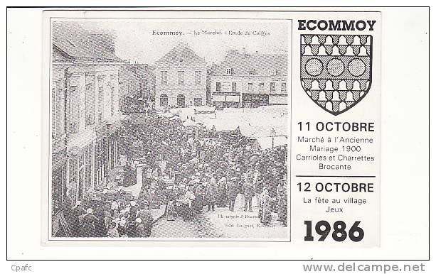 Ecommoy - Le Marché , étude De Coiffes / Marché à L'ancienne Et Fête Au Village Les 11 Et 12 Octobre 1986 - Ecommoy