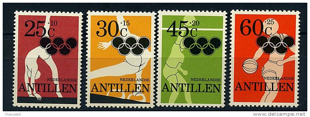 Antilles Néerlandaises ** N° 609 à 612 - J.O. De Moscou (barres, Cheval-arçons, Volley, Basket) - - Antillen