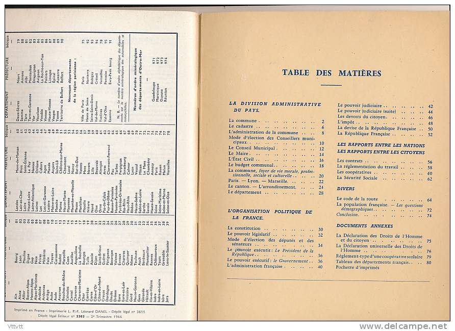 CAHIER D'INSTRUCTION CIVIQUE (1966), G. Bouteiller, Delagrave, 80 pages, Poissy, Yvelines, Excellent état...