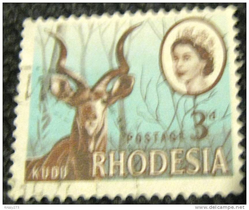 Rhodesia 1966 Kudu 3d - Used - Rhodesien (1964-1980)