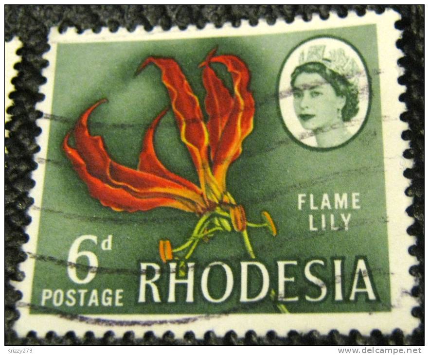 Rhodesia 1966 Flame Lily 6d - Used - Rhodesien (1964-1980)