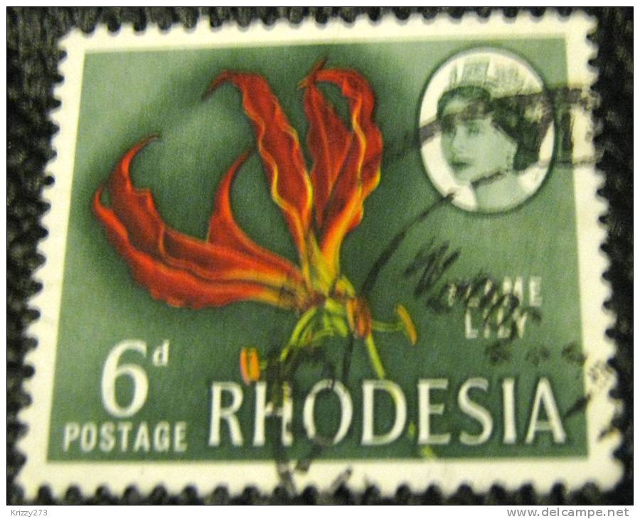 Rhodesia 1966 Flame Lily 6d - Used - Rhodesien (1964-1980)