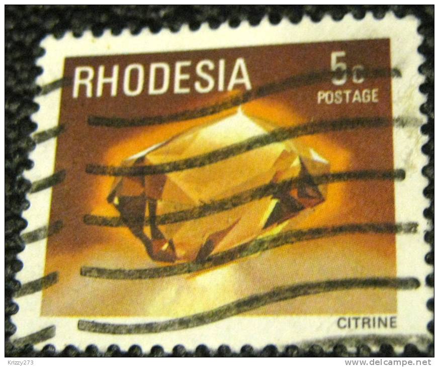 Rhodesia 1978 Citrine Mineral 5c - Used - Rhodesien (1964-1980)