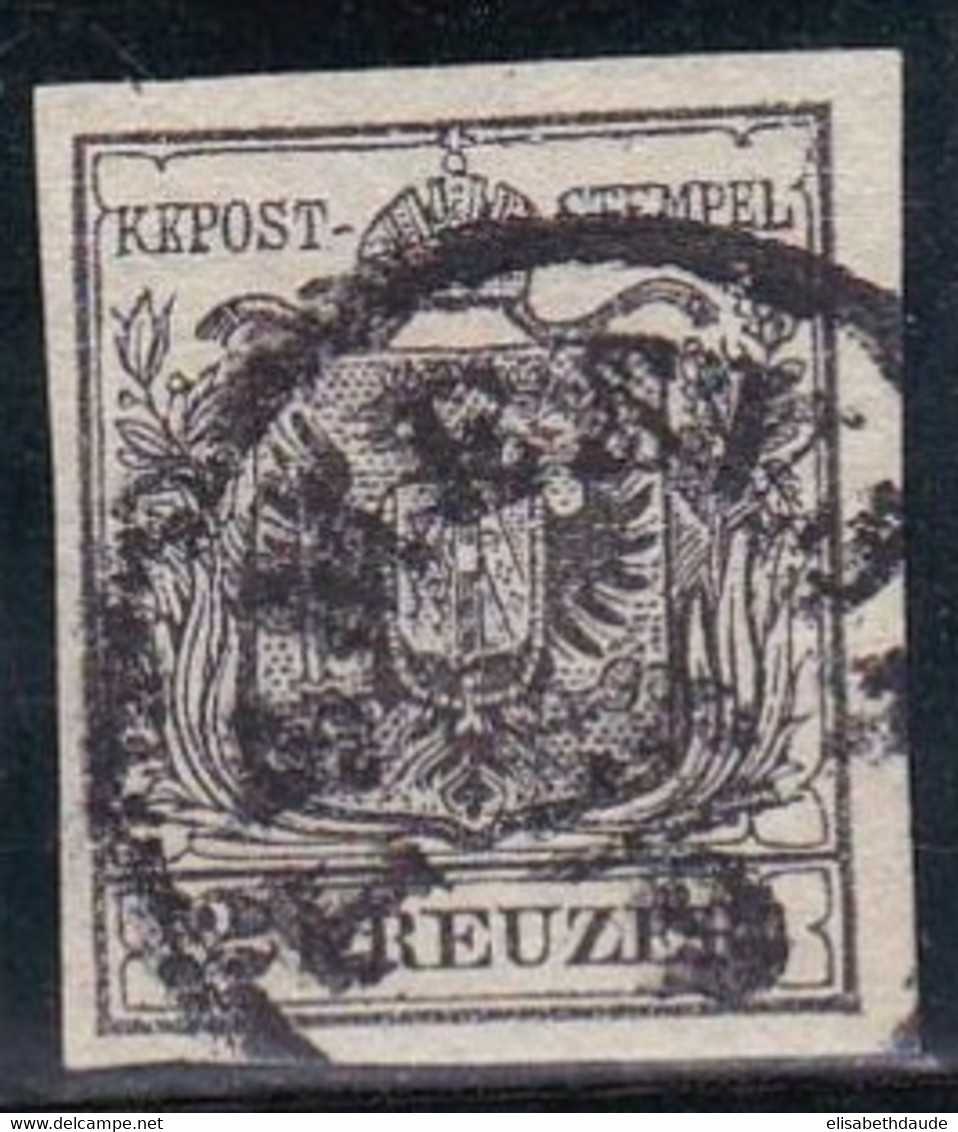 AUTRICHE - 1850 - YVERT N°2 PAPIER MAIN LUXE - COTE MINI = 110 EUROS - Oblitérés