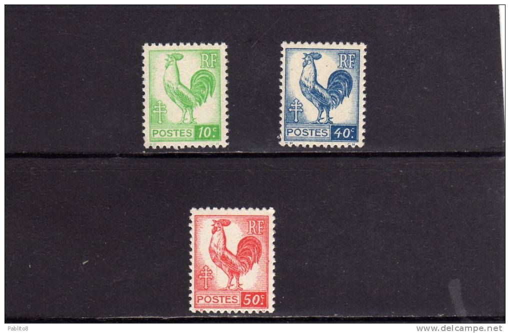 FRANCE FRANCIA 1944 GALLO COQ ROOSTER MNH - 1944 Hahn Und Marianne D'Alger