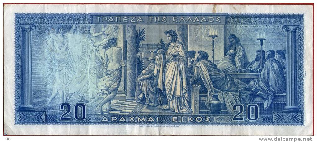 Greece,20 Drachmai.P.190,-01.03.1955,as Scan - Greece