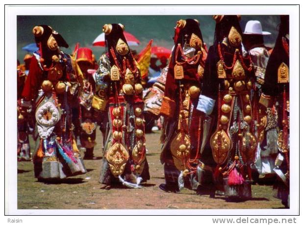 Kham East Tibet Khampa Ladies Parading Litang Tibetan Horse Festival   Carte Maxi Glacée R/v  TBE - Tibet