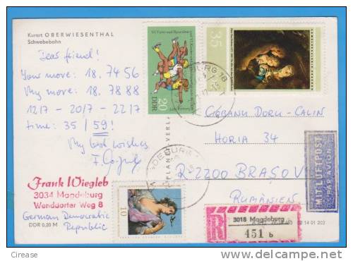 OBERWIESENTHAL - TELECABIN, TELEFERIC  Postcard + Stamps Rubens 2 Scan - Oberwiesenthal