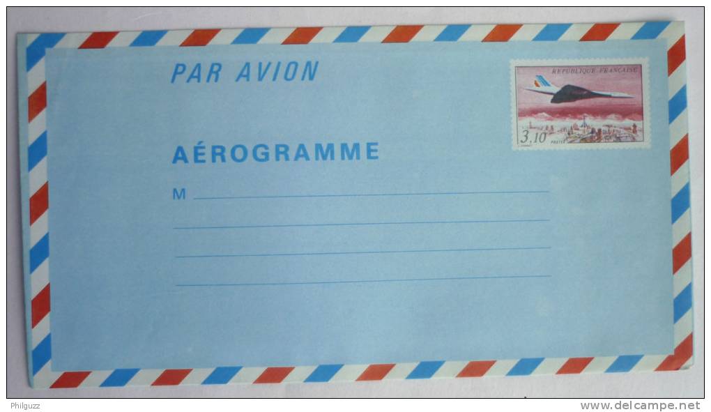 FRANCE LOT De 9 AEROGRAMMES NEUFS CONCORDE DIFFERENTS Variété De Couleur Sur Le N°1016- AER 9 PHOTOS - Aerogramme