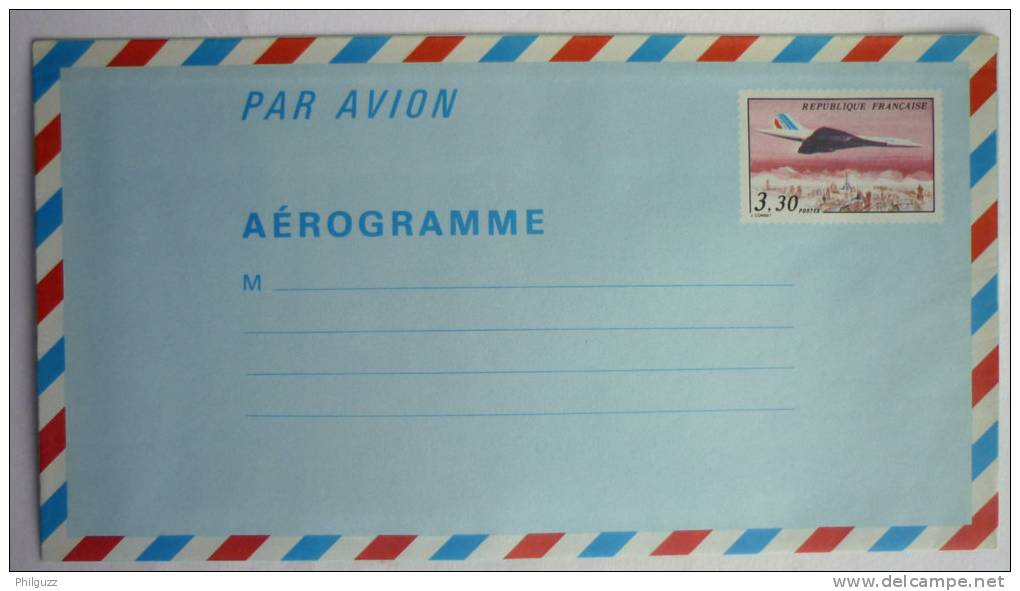 FRANCE LOT De 9 AEROGRAMMES NEUFS CONCORDE DIFFERENTS Variété De Couleur Sur Le N°1016- AER 9 PHOTOS - Aerogramme