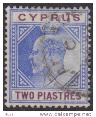 CYPRUS 1904 2pi Blue & Purple KEVII SG 65 U XT145 - Zypern (...-1960)