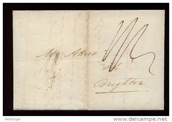 Great Britain 1814 Cover Badford To Brighton - ...-1840 Prephilately