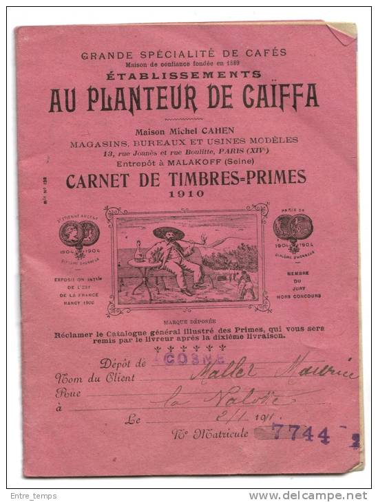Livret Fidélité Primes Cafés Planteur De Caiffa 1910 - Publicités