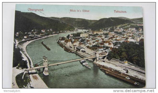 AK Obergrund - Tetschen (Decin) Mit Blick Ins Elbtal Vom 19.9.1909 Tschechien - Boehmen Und Maehren