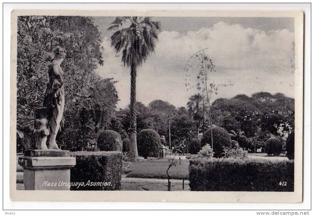 AMERICA URUGUAY ANSUNCION THE URUGUAY SQUARE Nr. 412 OLD POSTCARD - Uruguay