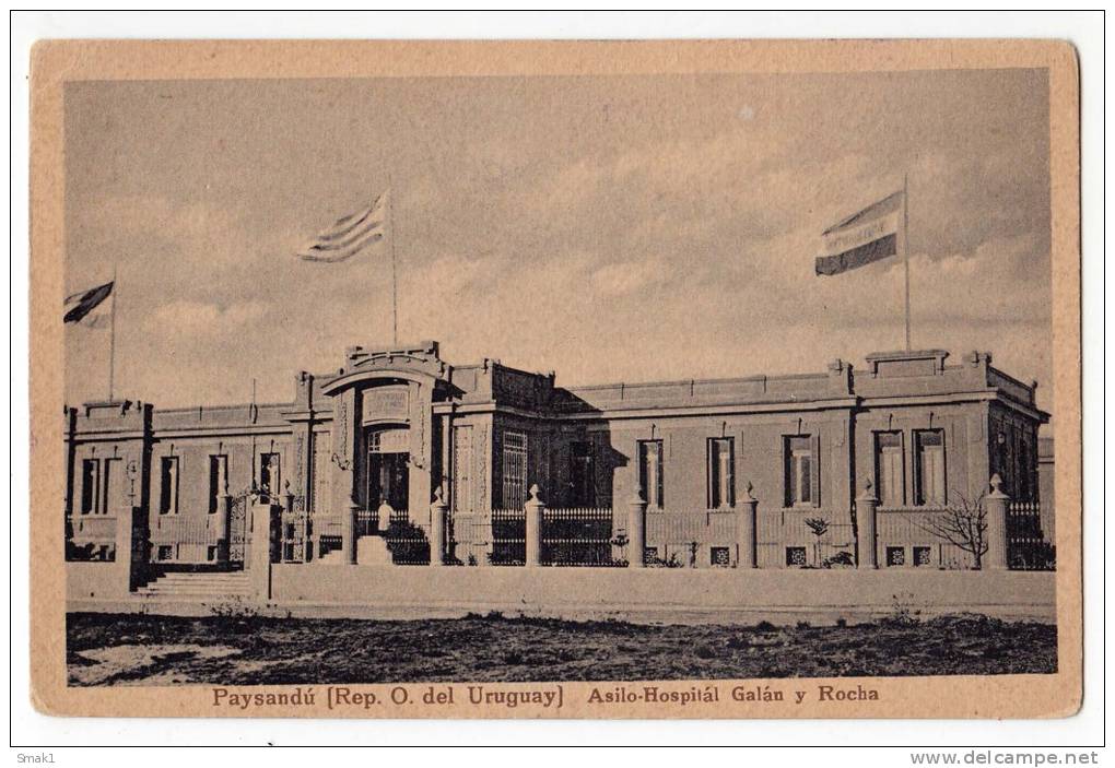 AMERICA URUGUAY PAYSAUDU ASYLUM HOSPITAL GALAN AND ROCHA OLD POSTCARD - Uruguay