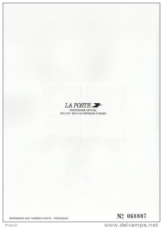 Encart 1er Jour N°té De 4 Pages 4 X N° YT 2677 : " J.O. D'ALBERTVILLE 1992 : HOCKEY / GLACE ". Parfait état + Prix Dégr. - Winter 1992: Albertville