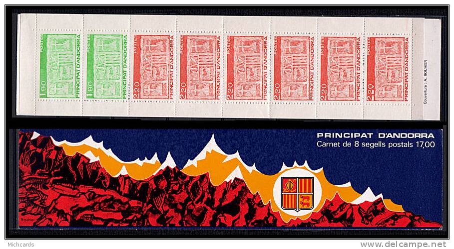 ANDORRE Francais 1987 - Type Ecu Primitif Des Vallees - Carnet Neuf (Yvert C1 (356/57)) - Unused Stamps
