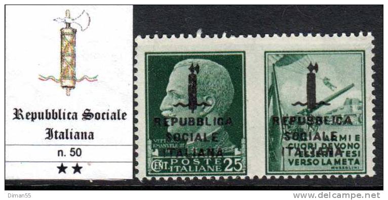 ITALY - R.S.I. - Propaganda Guerra N. 50 - Cat. 175 Euro - GOMMA INTEGRA - MNH**- LUXUS POSTFRISCH - Kriegspropaganda