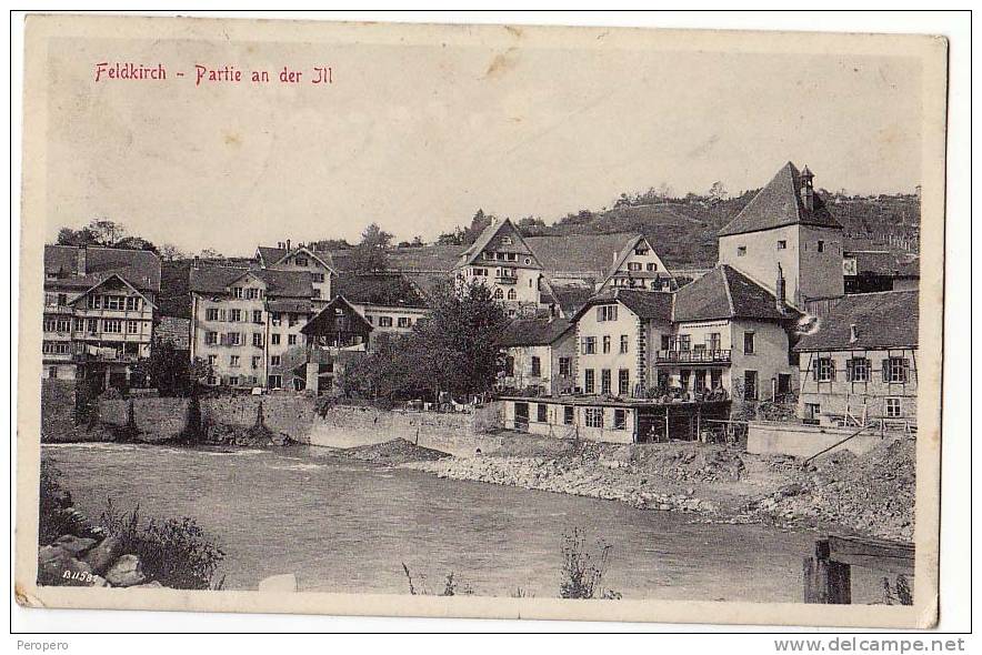 AK VORARLBERG FELDKIRCH PARTIE AN DER ILL,  VERLAG: ALOIS PINTER,1911.OLD POSTCARD 1921 - Sonstige & Ohne Zuordnung