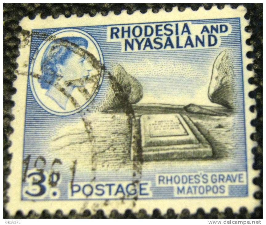 Rhodesia And Nyasaland 1959 Rhodes Grave Matopos 3d - Used - Rhodesia & Nyasaland (1954-1963)