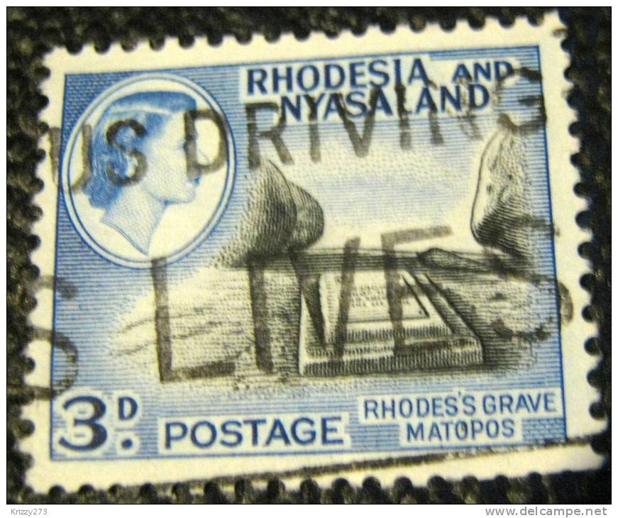 Rhodesia And Nyasaland 1959 Rhodes Grave Matopos 3d - Used - Rhodesia & Nyasaland (1954-1963)