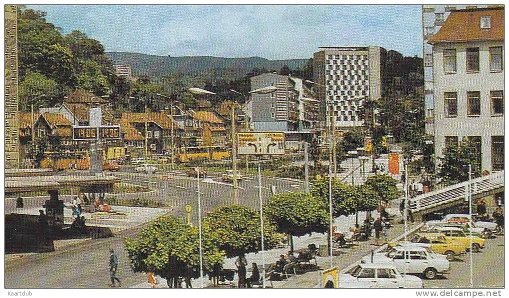 Suhl (DDR) - Stadtzentrum: WARTBURG 353 & TRABANT 601 - Digital Clock/Uhr - Toerisme