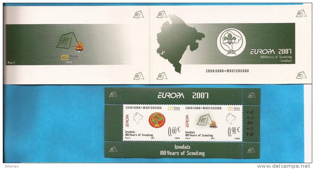 2007 X  139-40 EUROPA CEPT MONTENEGRO CRNA GORA SCOUTS BOOKLET MNH - 2007