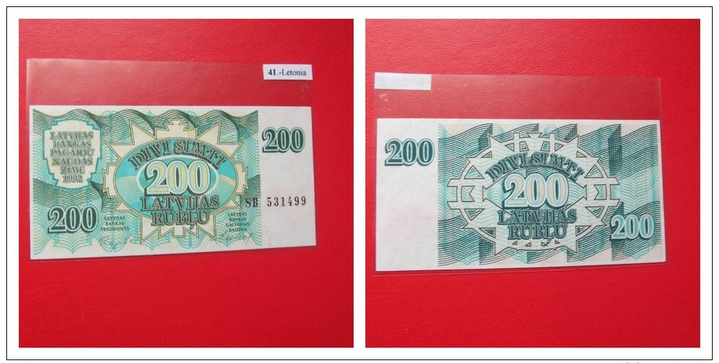 BANKNOTE:  LETONIA 1992  SC-UNC  200 RUBLU  P-41 - Letonia