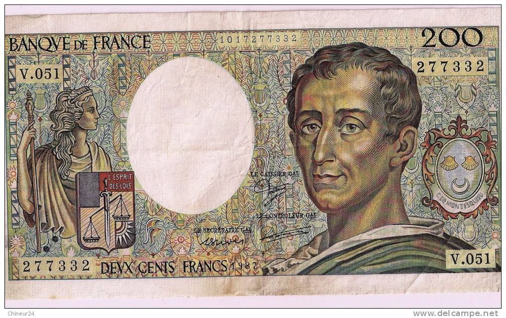 1 Billet De 200 Francs MONTESQUIEU De 1985 à 1987 - 200 F 1981-1994 ''Montesquieu''