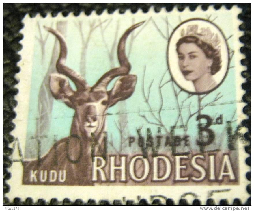 Rhodesia 1966 Kudu 3d - Used - Rhodesien (1964-1980)