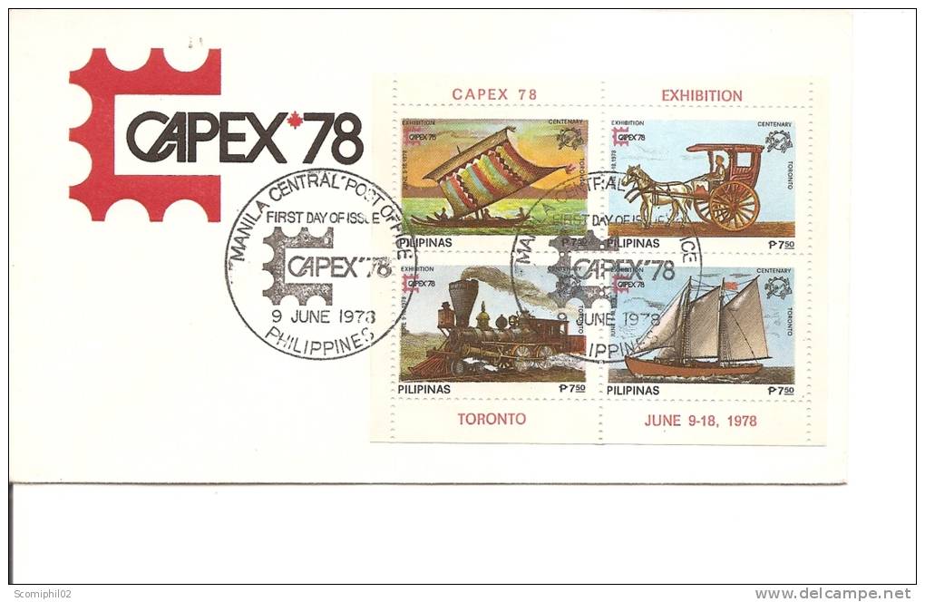 Transports -Train-Bateau( FDC Des Philippines De 1978 Avec BF à Voir) - Autres & Non Classés