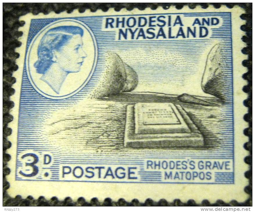 Rhodesia And Nyasaland 1959 Rhodes Grave Matopos 3d - Used - Rhodésie & Nyasaland (1954-1963)