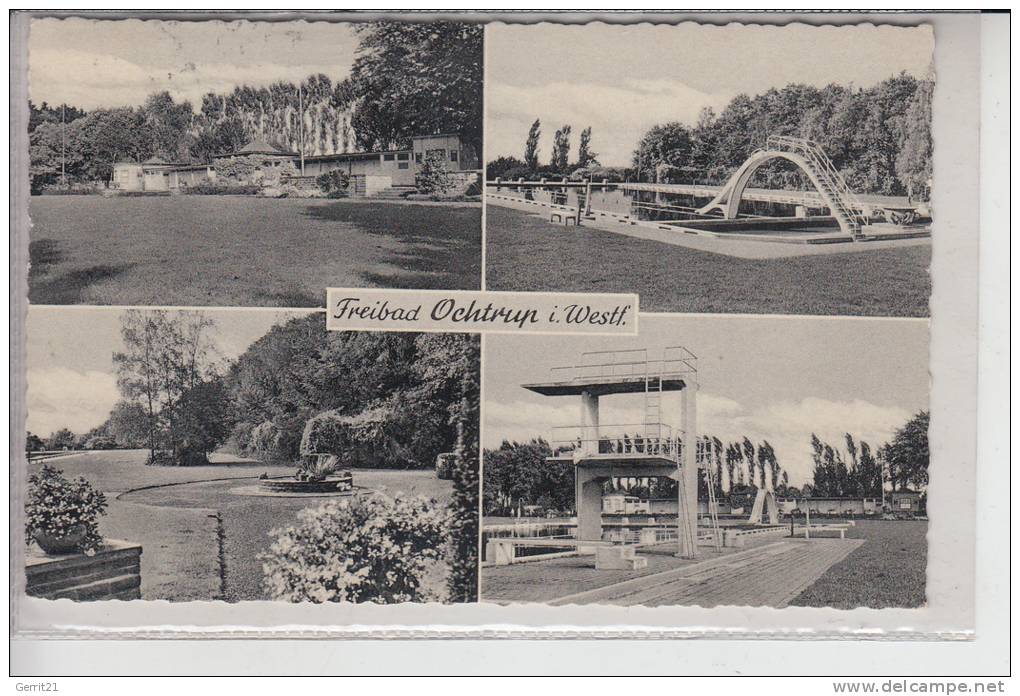 4434 OCHTRUP, Freibad Mehrbildkarte 1960 - Ochtrup