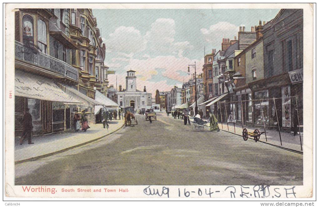 WORTHING South Street And Town Hall (1904) - Worthing