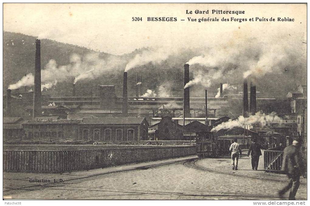 30 - BESSÈGES - Gard - Vue Générale Des Forges Et Puits De Robiac - Bessèges