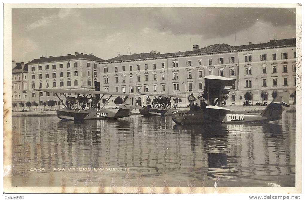 CROATIE-ZARA OU ZADAR  -RIVA VITTORIA EMANUELE III  3 HYDRAVIONS MILITAIRES. ANNEES 1940? - Croatie