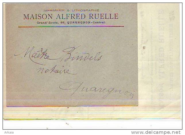 Quaregnon - 1924- Maison Alfred Ruelle - Imprimerie & Lithographie - Printing & Stationeries